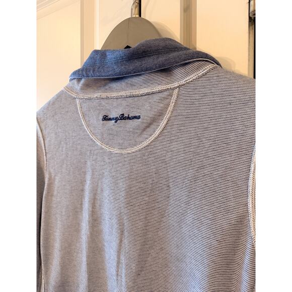 TOMMY BAHAMA Flip Side Reversible Half-Zip Long Sleeve Dress Island Blue | M - Picture 7 of 7